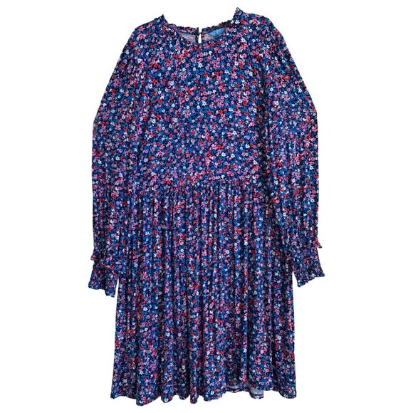 NWT DRAPER JAMES Womens' Blue Wispy Floral Kitty Knit Shift Dress XL - Picture 7 of 12